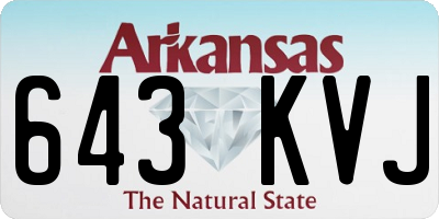 AR license plate 643KVJ