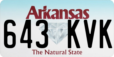 AR license plate 643KVK
