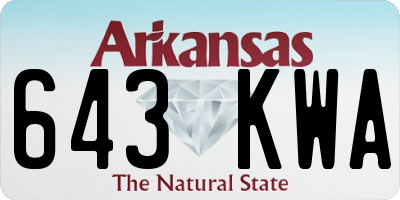 AR license plate 643KWA