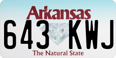 AR license plate 643KWJ