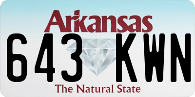 AR license plate 643KWN