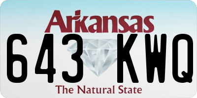 AR license plate 643KWQ