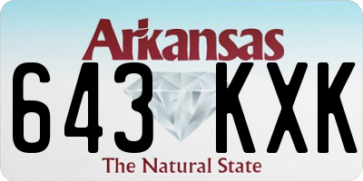 AR license plate 643KXK