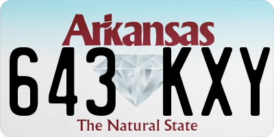 AR license plate 643KXY