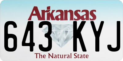 AR license plate 643KYJ