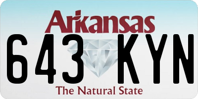 AR license plate 643KYN