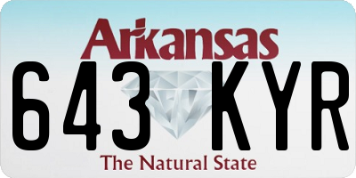 AR license plate 643KYR