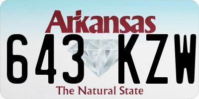 AR license plate 643KZW