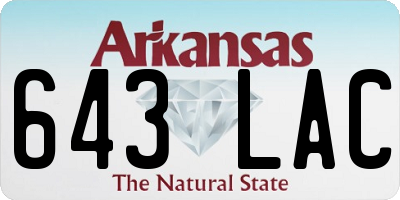 AR license plate 643LAC