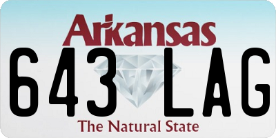 AR license plate 643LAG