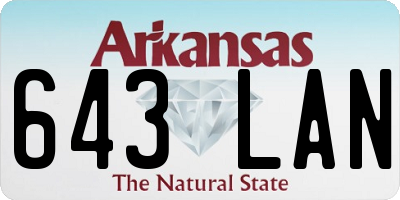 AR license plate 643LAN