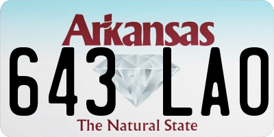 AR license plate 643LAO