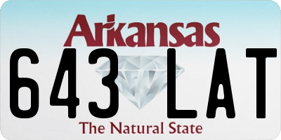 AR license plate 643LAT