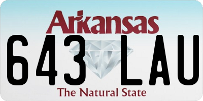 AR license plate 643LAU
