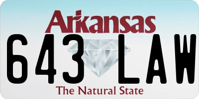 AR license plate 643LAW