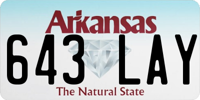AR license plate 643LAY