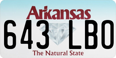 AR license plate 643LBO