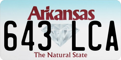 AR license plate 643LCA