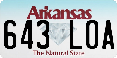 AR license plate 643LOA