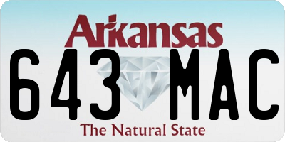 AR license plate 643MAC