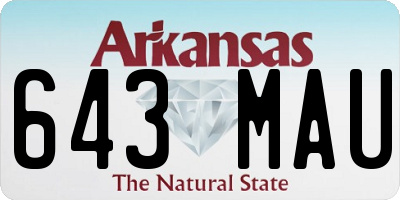 AR license plate 643MAU