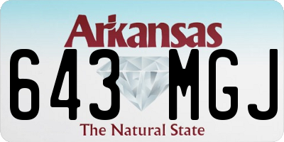 AR license plate 643MGJ