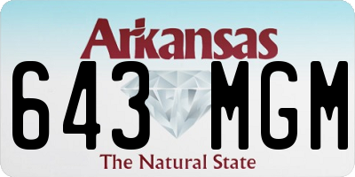 AR license plate 643MGM