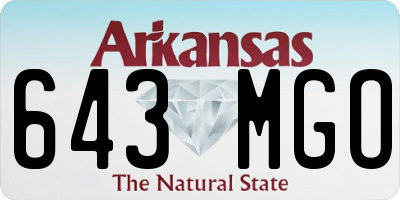 AR license plate 643MGO