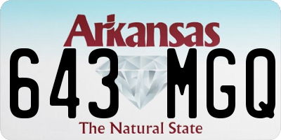 AR license plate 643MGQ