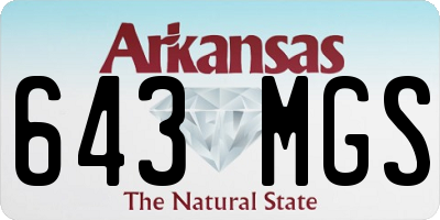 AR license plate 643MGS
