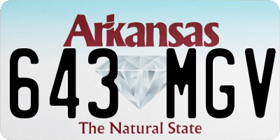 AR license plate 643MGV