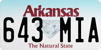 AR license plate 643MIA