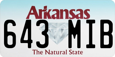AR license plate 643MIB