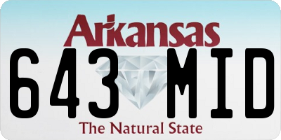 AR license plate 643MID