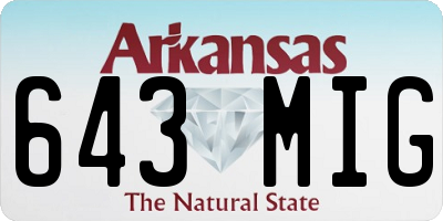 AR license plate 643MIG