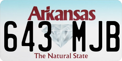 AR license plate 643MJB