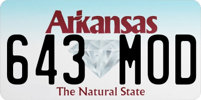 AR license plate 643MOD