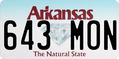 AR license plate 643MON