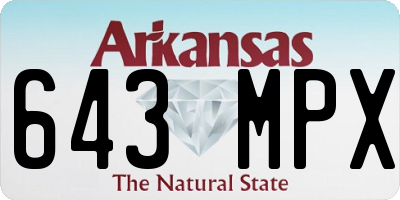 AR license plate 643MPX