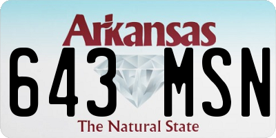 AR license plate 643MSN