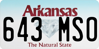 AR license plate 643MSO