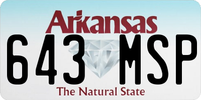 AR license plate 643MSP