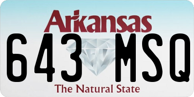 AR license plate 643MSQ