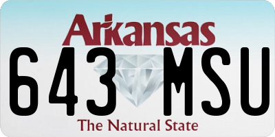 AR license plate 643MSU