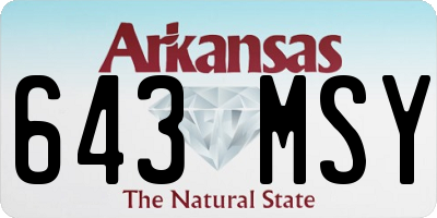 AR license plate 643MSY