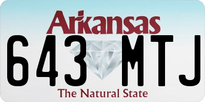 AR license plate 643MTJ