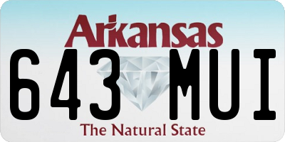 AR license plate 643MUI