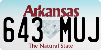 AR license plate 643MUJ