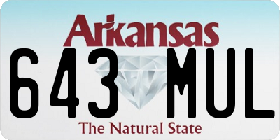 AR license plate 643MUL