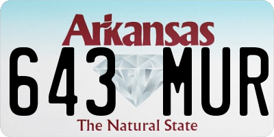 AR license plate 643MUR